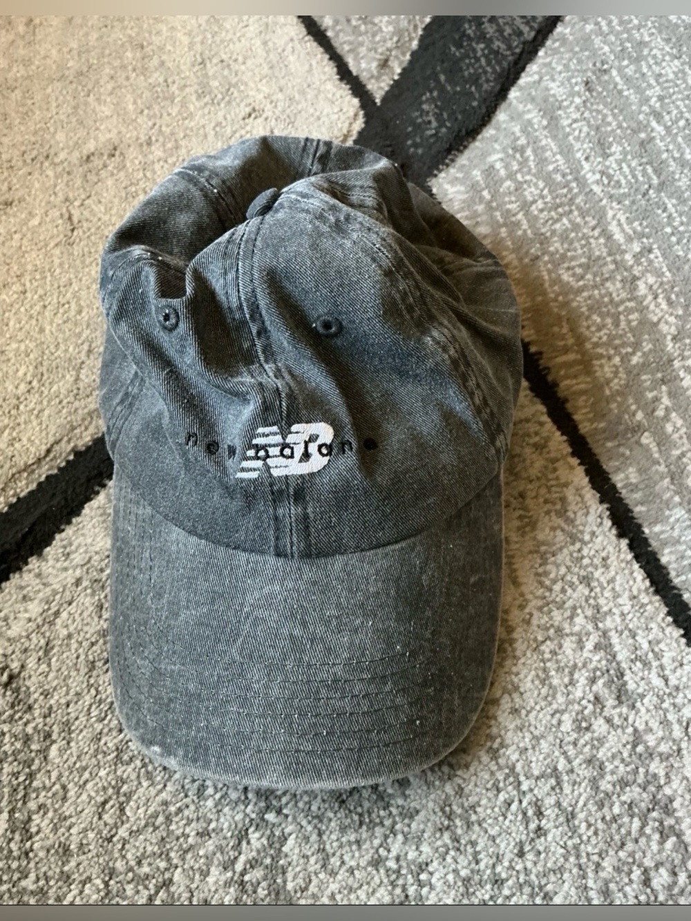 New Balance Logo Black Vintage Wash Cotton Hat Cap